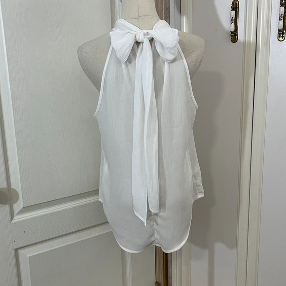 New York & Co. Sheer Lace Detail Blouse Cottage, Victorian, Regency Woman's M - Picture 2 of 6